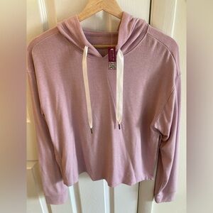 Adore Me Pink Crop Hoodie Relaxed Fit